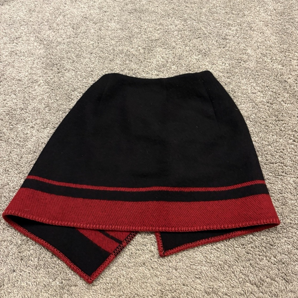 NEW VTG Ralph Lauren Country Store Buffalo Wool Skirt Red Black Women's Size 6 - Picture 12 of 14
